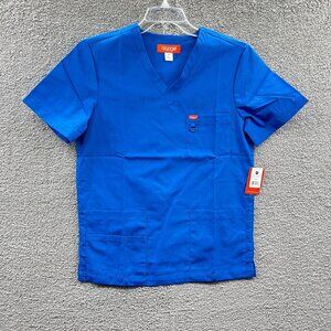 Orange Standard Balboa Scrub Top Womens Extra Small Royal‎ Blue V-Neck Pockets